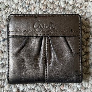 Coach compact wallet - metallic grey